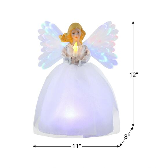 Mr. Christmas Animated Moving Tree Topper Fiber Optic Light Up Angel White LED - Picture 6 of 9